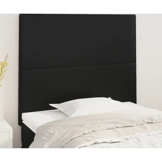 vidaXL sengegavl sort kunstlæder 100x5x118/128 cm