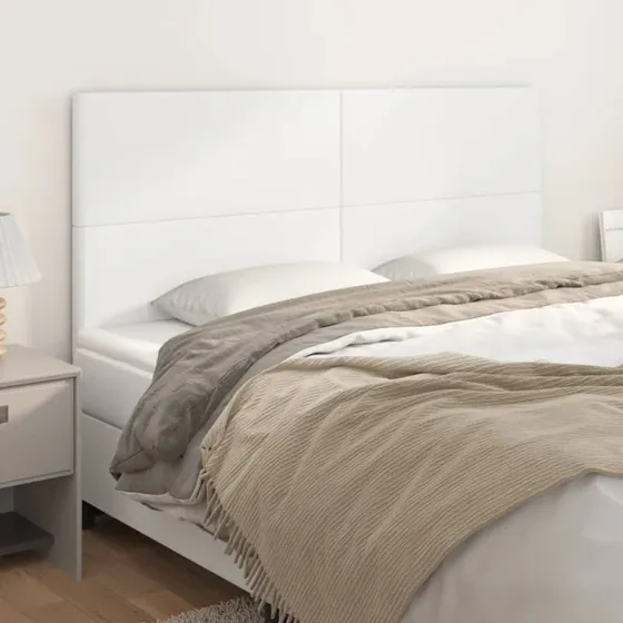 vidaXL sengegavl hvid kunstlæder 180x5x118/128 cm