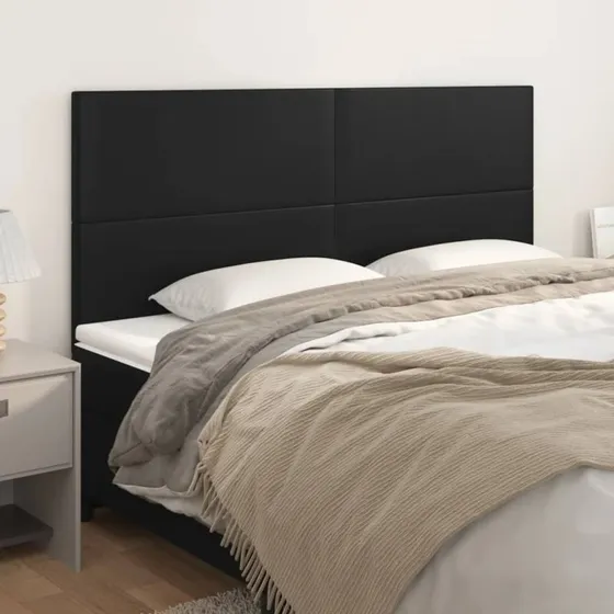 vidaXL sengegavl kunstlæder sort 200x5x118/128 cm