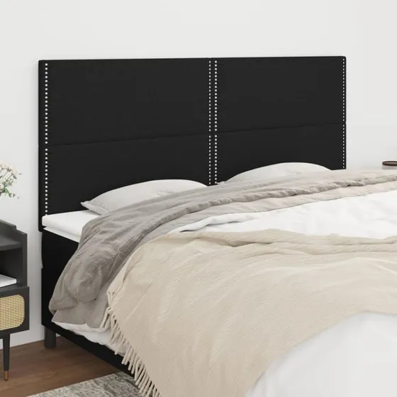 vidaXL sengegavl stof sort 160x5x118/128 cm