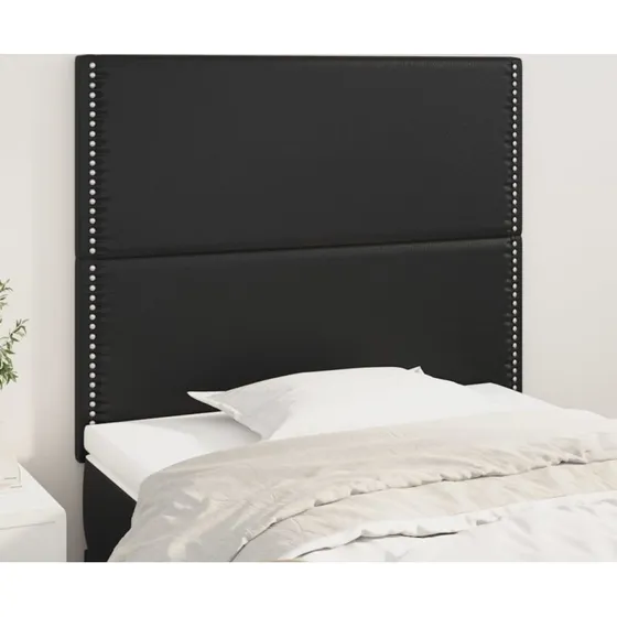 vidaXL sengegavl i sort kunstlæder 100x5x118–128 cm