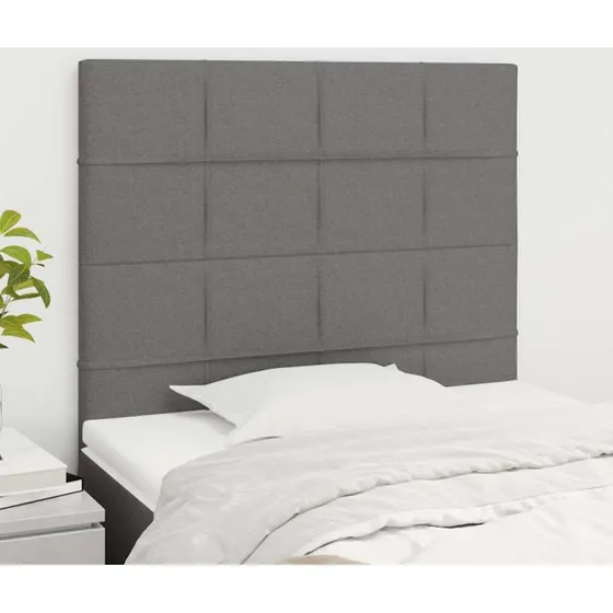 vidaXL sengegavl 80x5x118/128 cm stof mørkegrå