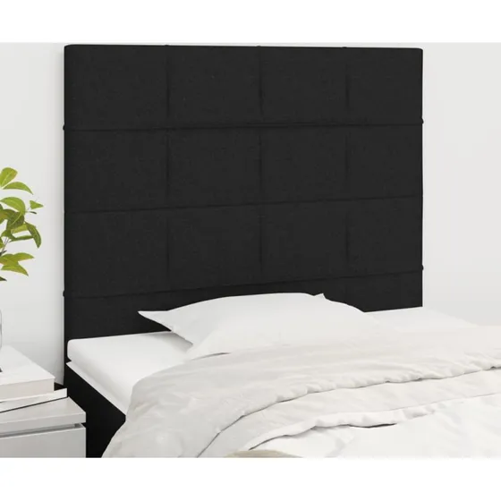 vidaXL sengegavl stof sort 80x5x118/128 cm