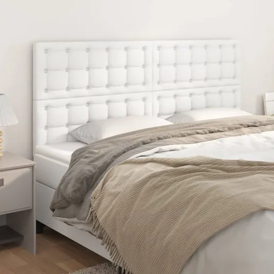 vidaXL sengegavl kunstlæder hvid 160x5x118/128 cm