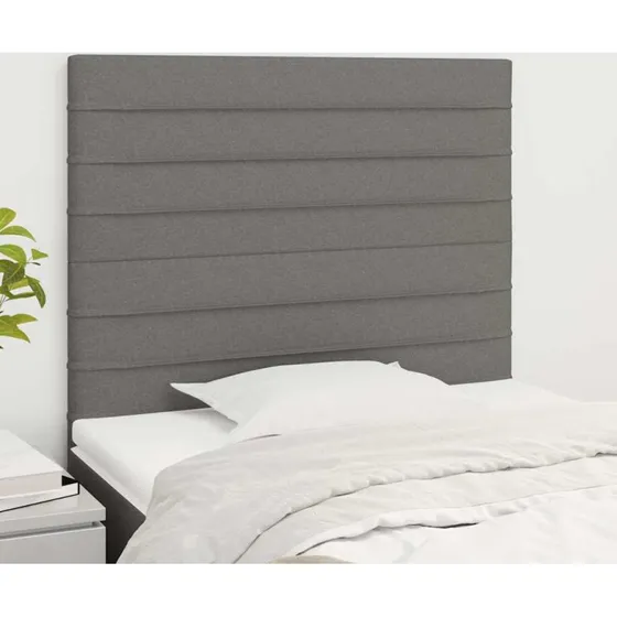 vidaXL sengegavl mørkegrå 80x5x118/128 cm stof