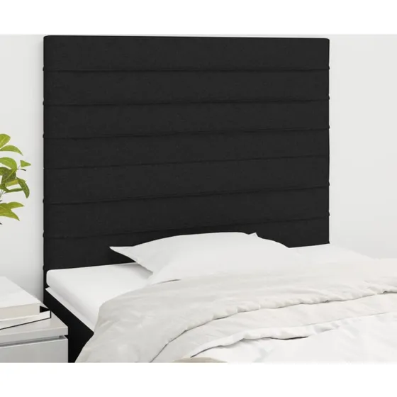 vidaXL sengegavl stof sort 80x5x118/128 cm