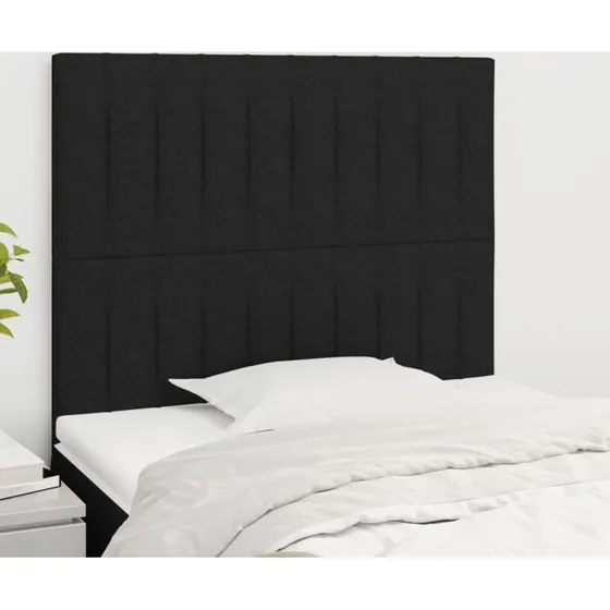 vidaXL sengegavl i sort stof 80x5x118/128 cm
