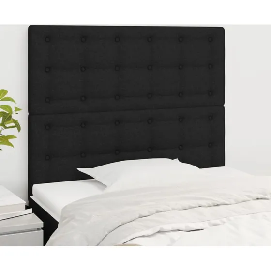 vidaXL sengegavl stof sort 80x5x118–128 cm