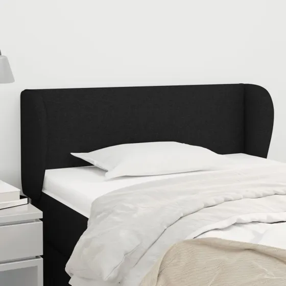 vidaXL sengegavl med kanter 83x23x78/88 cm stof sort