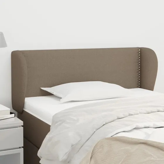 vidaXL sengegavl med kanter 93x23x78/88 cm stof gråbrun
