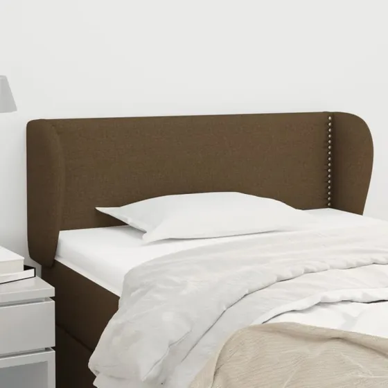 vidaXL sengegavl med kanter 103x23x78/88 cm stof mørkebrun