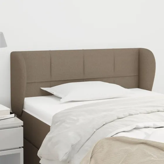 vidaXL sengegavl med kanter 93x23x78/88 cm stof gråbrun