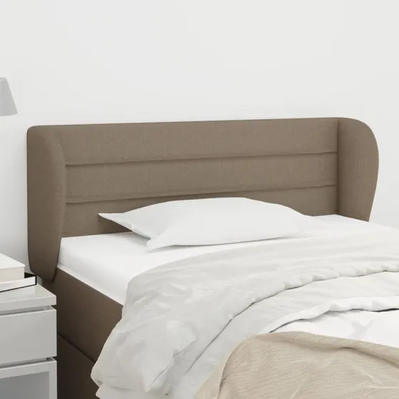 vidaXL sengegavl med kanter 93x23x78/88 cm stof gråbrun