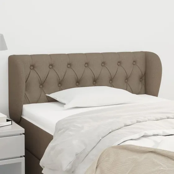 vidaXL sengegavl med kanter 93x23x78/88 cm stof gråbrun