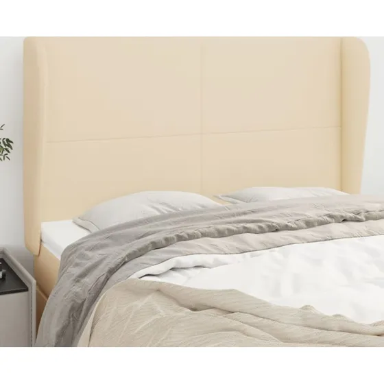 vidaXL sengegavl med kanter 147x23x118/128 cm creme