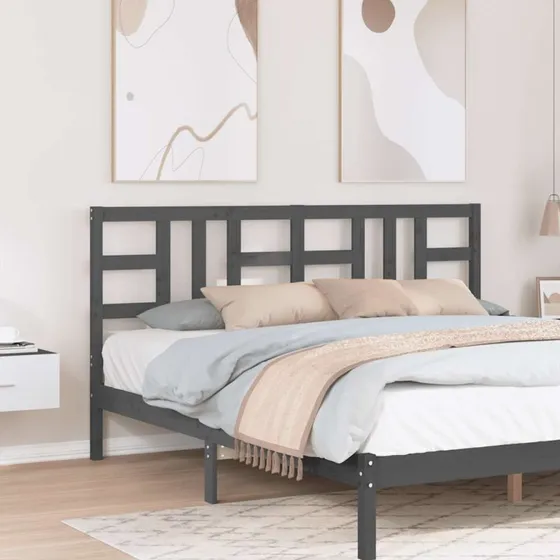 vidaXL sengegrde 186x4x100 cm massivt fyrretr gr