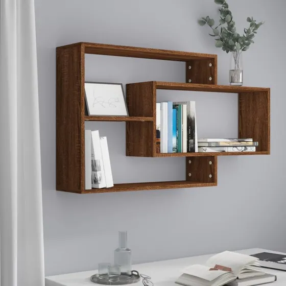 vidaXL væghylde 104x20x58,5 cm konstrueret træ – brun eg