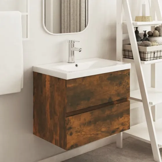vidaXL underskab 60x38,5x45 cm konstrueret træ, røget egetræ
