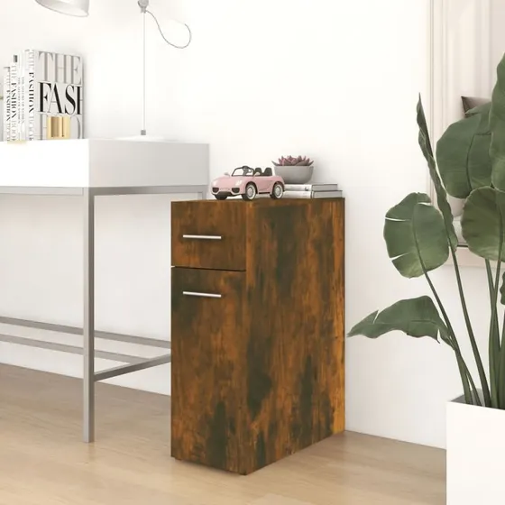 vidaXL udtræksskab 20x45,5x60 cm – røget egetræsfarve