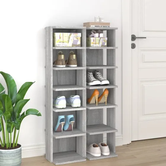 vidaXL skoreoler 2 stk. 27,5x27x102 cm grå Sonoma-eg