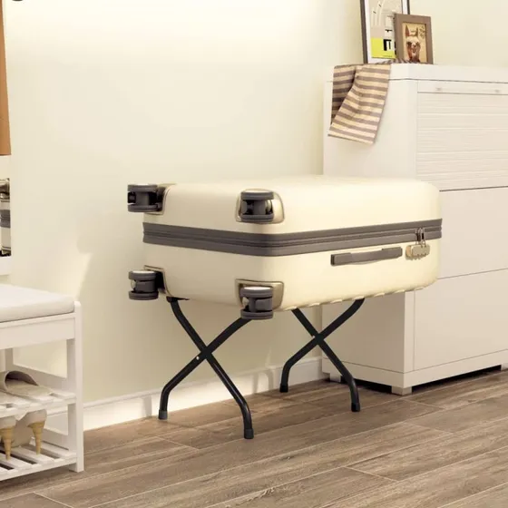 vidaXL kuffertstativ med rygln 56x39x52 cm sort