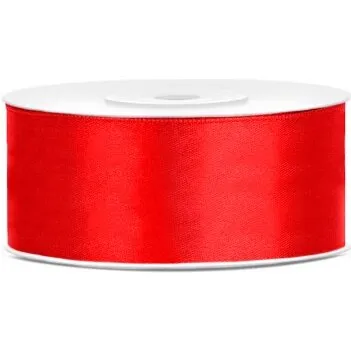 Satinbånd 25 m - Rød 25 mm