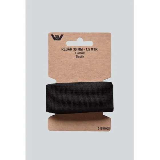 Elastikbånd 30 mm sort, 1,5 m