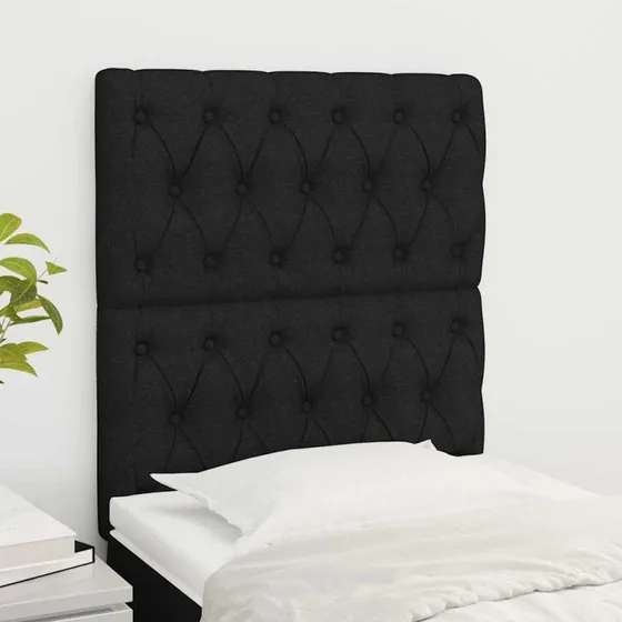 vidaXL Sengegavle 2 stk. 80x7x78/88 cm Stof Sort
