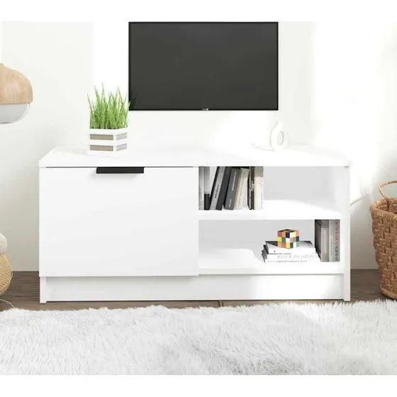 vidaXL TV-bord 80x35x36,5 cm konstrueret træ, hvid