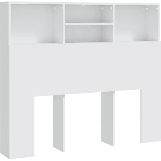 vidaXL sengegavl med opbevaring 120x19x103,5 cm, hvid