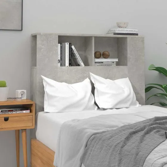 vidaXL sengegavl med opbevaring 100x18,5x102,5 cm betongrå