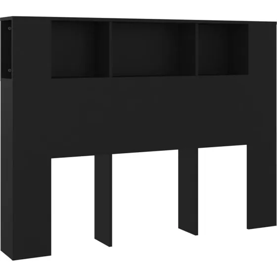 vidaXL sengegavl med opbevaring 140x18,5x104,5 cm sort