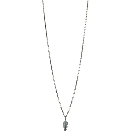 Heiring Mini fjervedhæng, oxyderet sort sølv