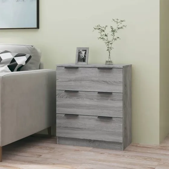 vidaXL skænk 60x30x70 cm konstrueret træ, grå Sonoma-eg