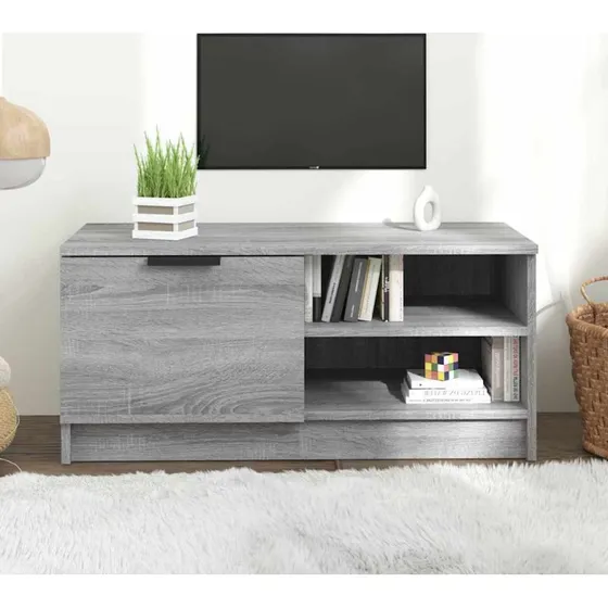 vidaXL tv-bord 80x35x36,5 cm i konstrueret træ, grå sonoma-eg