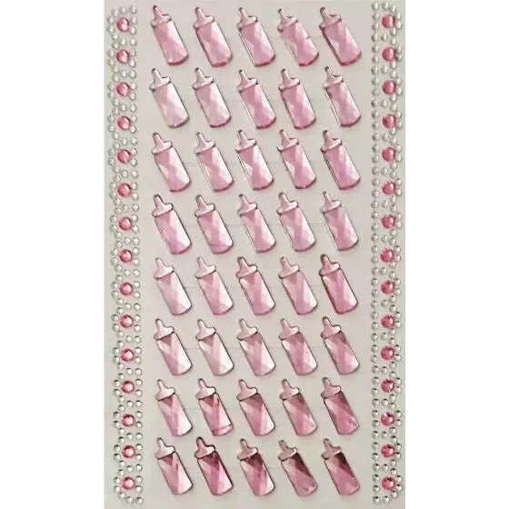 Stickers Lyserød sutteflaske, 40 stk.