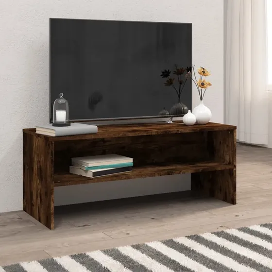 vidaXL TV-bord 100x40x40 cm konstrueret træ, røget eg