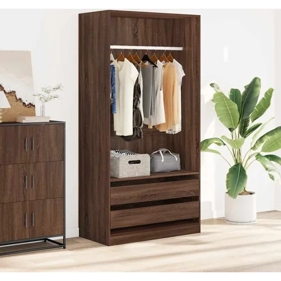 vidaXL kldeskab 100x50x200 cm i brun egetrsfarve