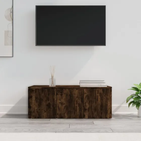 vidaXL TV-bord 80x34x30 cm konstrueret træ, røget egetræsfarve