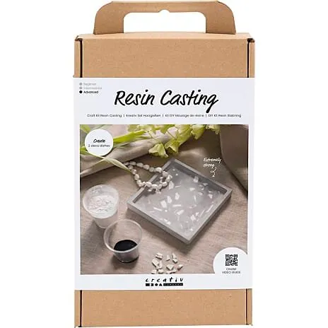 DIY Kit Resin-støbning Terrazzo bakke, sort