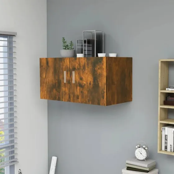 vidaXL vægskab 80x39x40 cm røget egetræsfarve