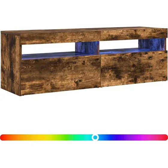vidaXL TV-bord med LED-lys 120x35x40 cm – røget eg