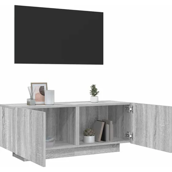 vidaXL tv-bord 100x35x40 cm, grå Sonoma-eg