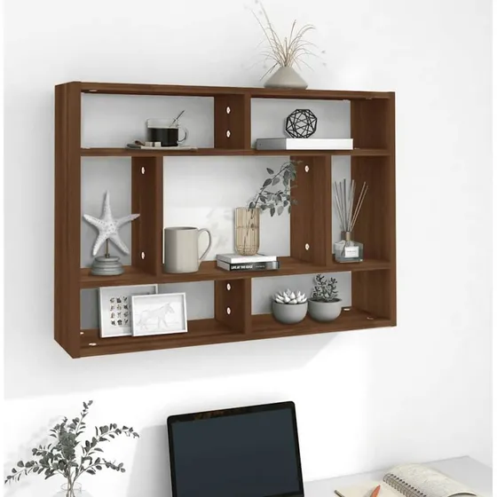 vidaXL væghylde 75x16x55 cm konstrueret træ brun egetræsfarve
