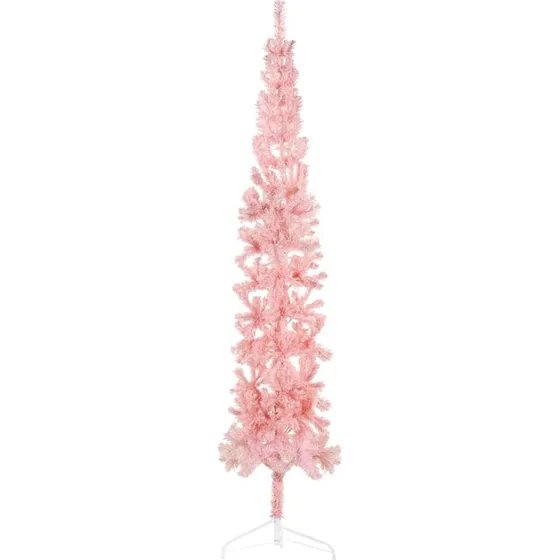vidaXL kunstigt halvt juletræ 210 cm smalt - pink