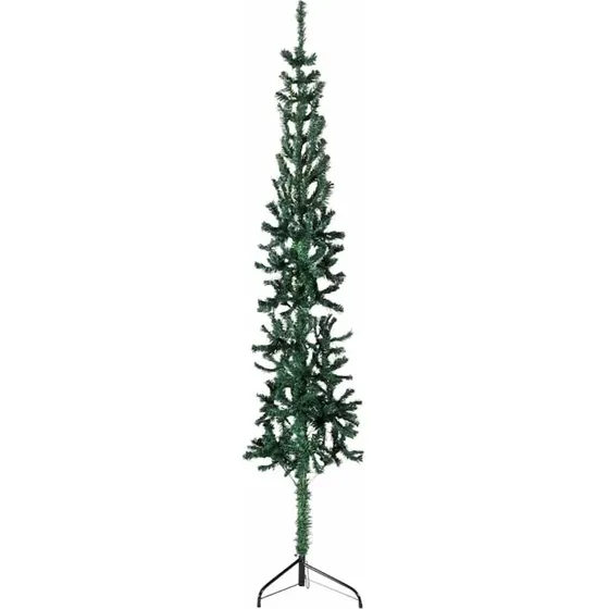 vidaXL kunstigt halvt juletræ 210 cm smalt - grøn med fod