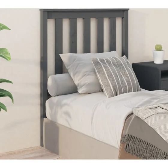 vidaXL sengegrde 81x6x101 cm i massivt fyrretr, gr