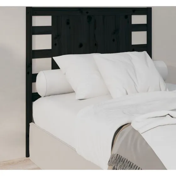 vidaXL sengegærde 81x4x100 cm massivt fyrretræ sort