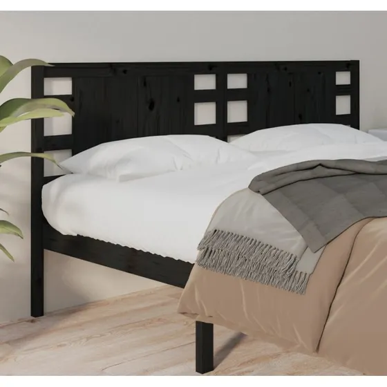 vidaXL sengegrde 206x4x100 cm massivt fyrretr sort