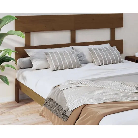 vidaXL sengegrde 154x3x81 cm massivt fyrretr, gyldenbrun